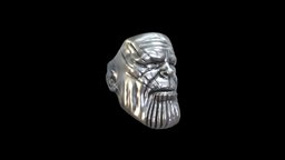 Ring Thanos face marvel, jewelry, fan-art, jewelry-3d-stl, silver-ring, ring, mens-ring, thanos-ring