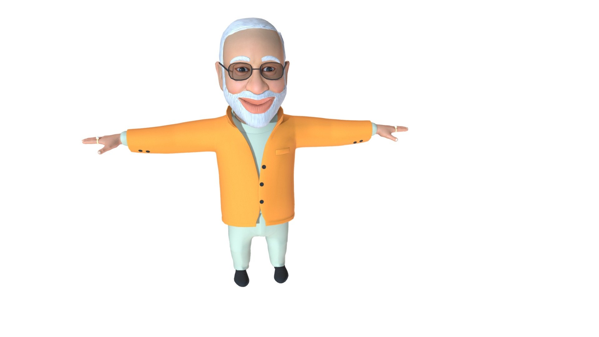 Narendra Modi 3d Character - Narendra Modi 3d Character - Buy Royalty Free 3D model by YodhaGameStudio 3d model