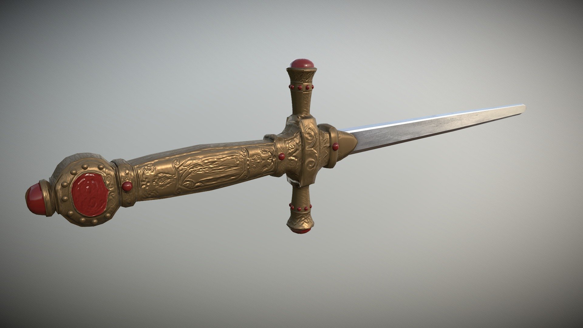Godric Gryffindor sword, fanart work optimized for real time 3d model