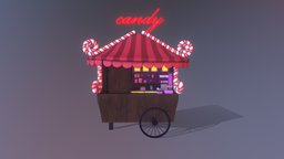 Candy stand food, cartoony, store, candy, maya2017, cartoon, asset, 3d, stylized