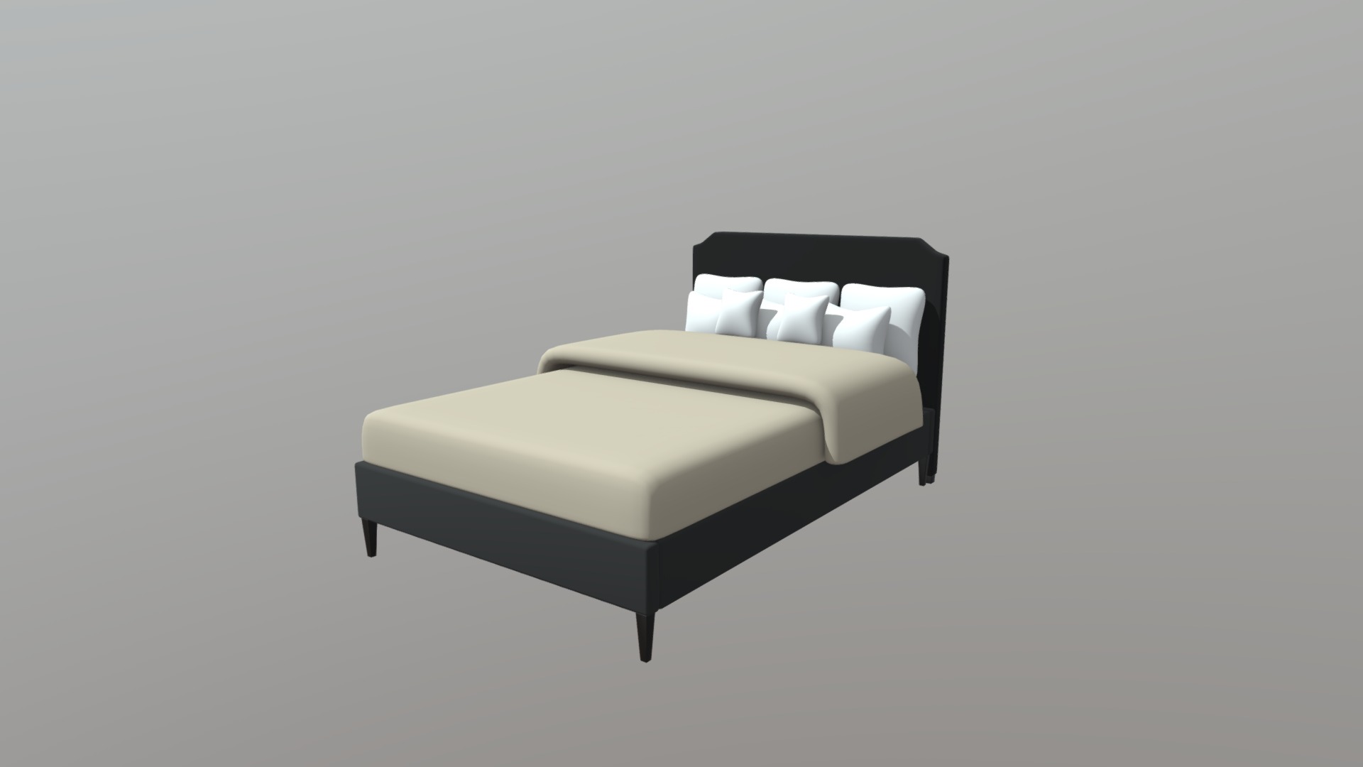 Master Bedroom Bed that was created using Blender. This model a stand alone model that can be found in my Master Bedroom Asset Pack or my Master Bedroom Scene Pack. It is sold separately in the case that someone is interested in this particular model. It uses the metalness workflow and is PBR ready.

Features:




Includes 5 PBR 2K textures in PNG format

Includes 1 texture UVLayout to show how the model has been unwrapped

The model has been manually unwrapped, with matching PBR textures to their UVMap

The model has been organized neatly in its zip archive and labeled accordingly

Native blend files are included with pre-applied textures

Models is exported in 4 file formats (FBX, OBJ, 3DS, DAE/Collada)

Included Textures:




AO, Diffuse, Roughness, Gloss, Normal

UVLayout

The source file that is uploaded is for demonstration use and is uploaded in FBX format. In the additional file you will find all model exports and the textures that go along with them 3d model