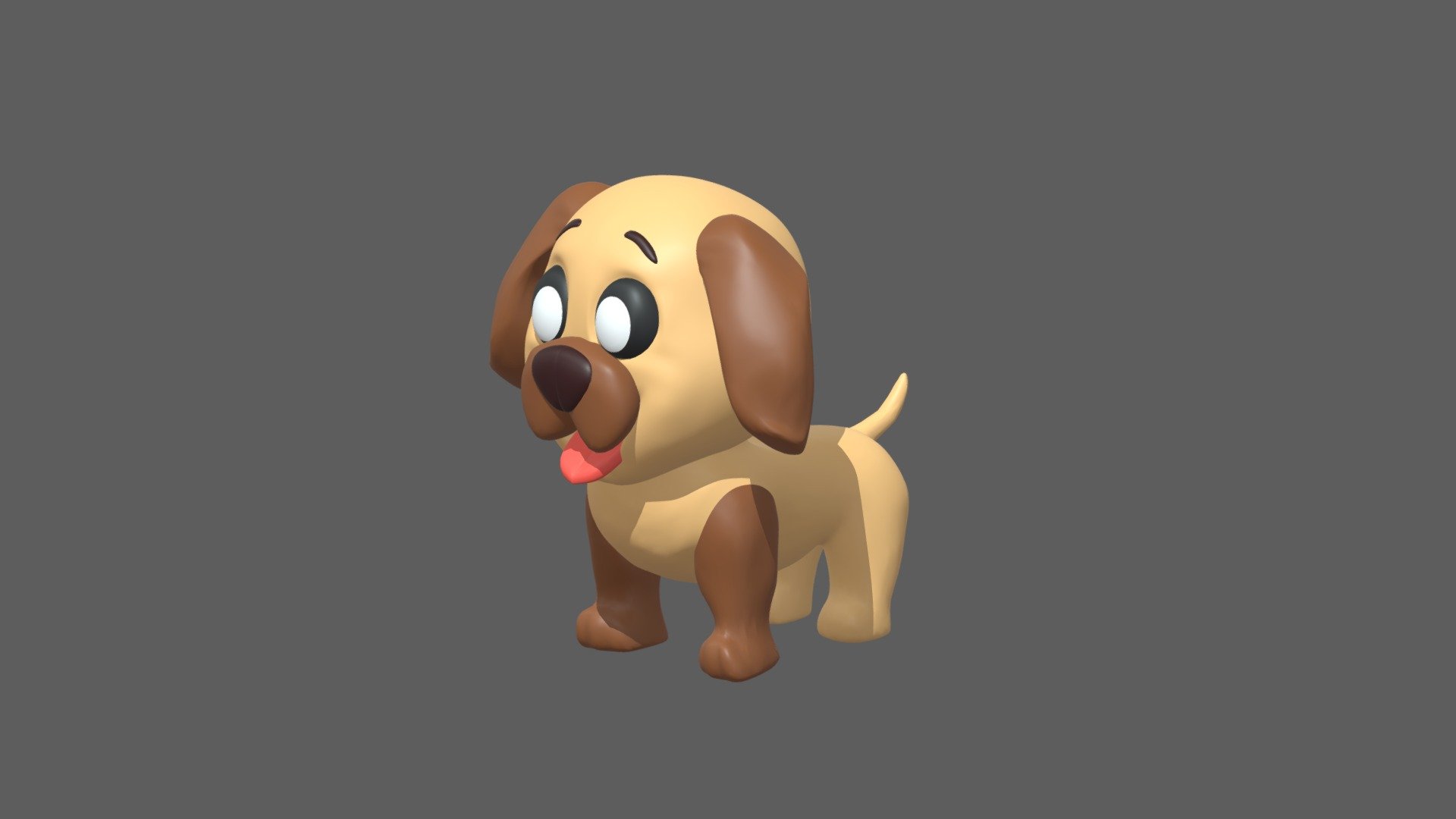 Mid poly DOG with color - Cartoon DOG - Download Free 3D model by nidhi3ds (@nidhi3ds.) 3d model