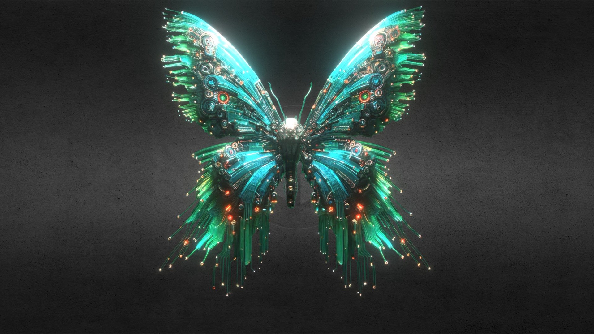 Cyber butterfly 2.5D, low-poly, gameready - Cyber butterfly 2.5D - Buy Royalty Free 3D model by endike 3d model