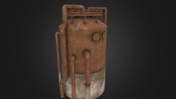 Rust pipe tank. pipe, rust, post-apocalyptic, tank, blender3d, substance-painter, gameasset