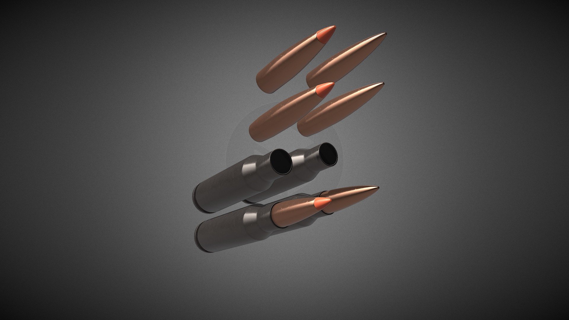 5.45x39mm rimless bottlenecked intermediate Cartridge, used by AK-74 pattern rifles. Introduced in 1974 by the Soviet Union to replace the previously used AK-47 chambered in 7.62x39mm.



This Asset includes two different Projectile Types, Flat-Based and Boattail Bullets with two Texture Sets for orange color tipped &ldquo;Arrow Head