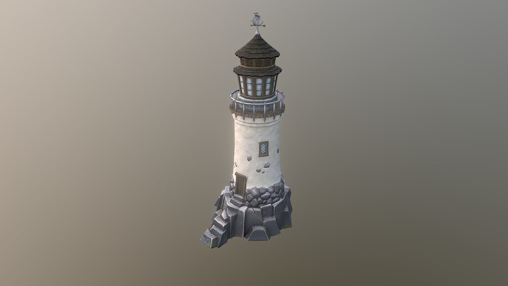 An old fashioned lighthouse for Warcraft: Armies of Azeroth mod. This one is fully hand-painted and sculpted.
Tools used: Blender for sculpting, Photoshop &amp; xNormal for textures, Maya for overall geometry and UV wrapping 3d model