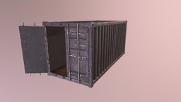 Classic Shipping Container (Free/Gameready) crate, storage, videogame, fps, shipping, clutter, background, game-asset, boxcar, substancepainter, asset, lowpoly, free, decoration, container