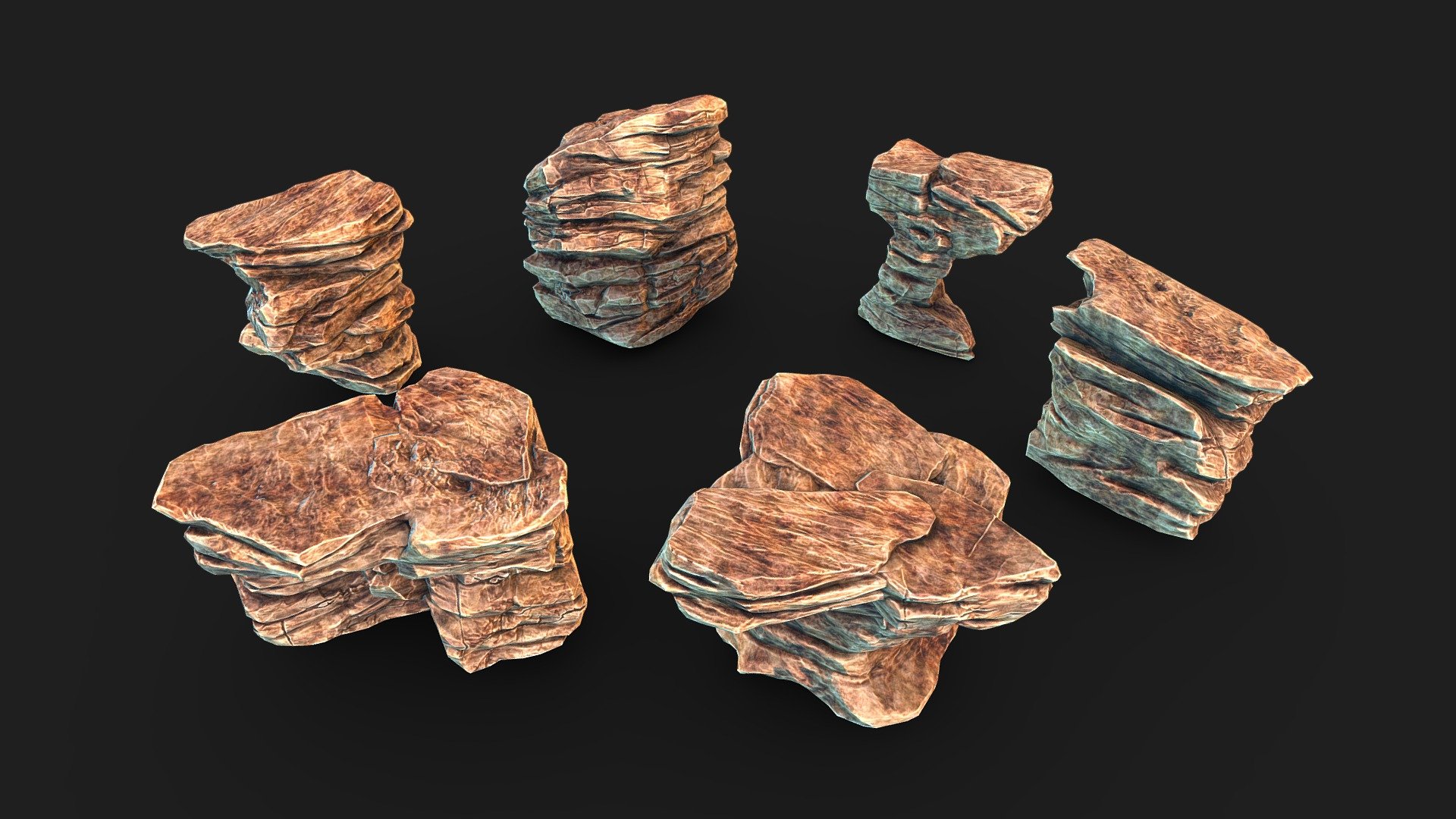 A portion of assets from the Canyon Mining Environment Pack.

Optimized for use in realtime and baked from sculpted high-poly models for highest possible normal and AO map quality.

Textures come in 2k resolution and include Albedo, Normal, Roughness and AO 3d model