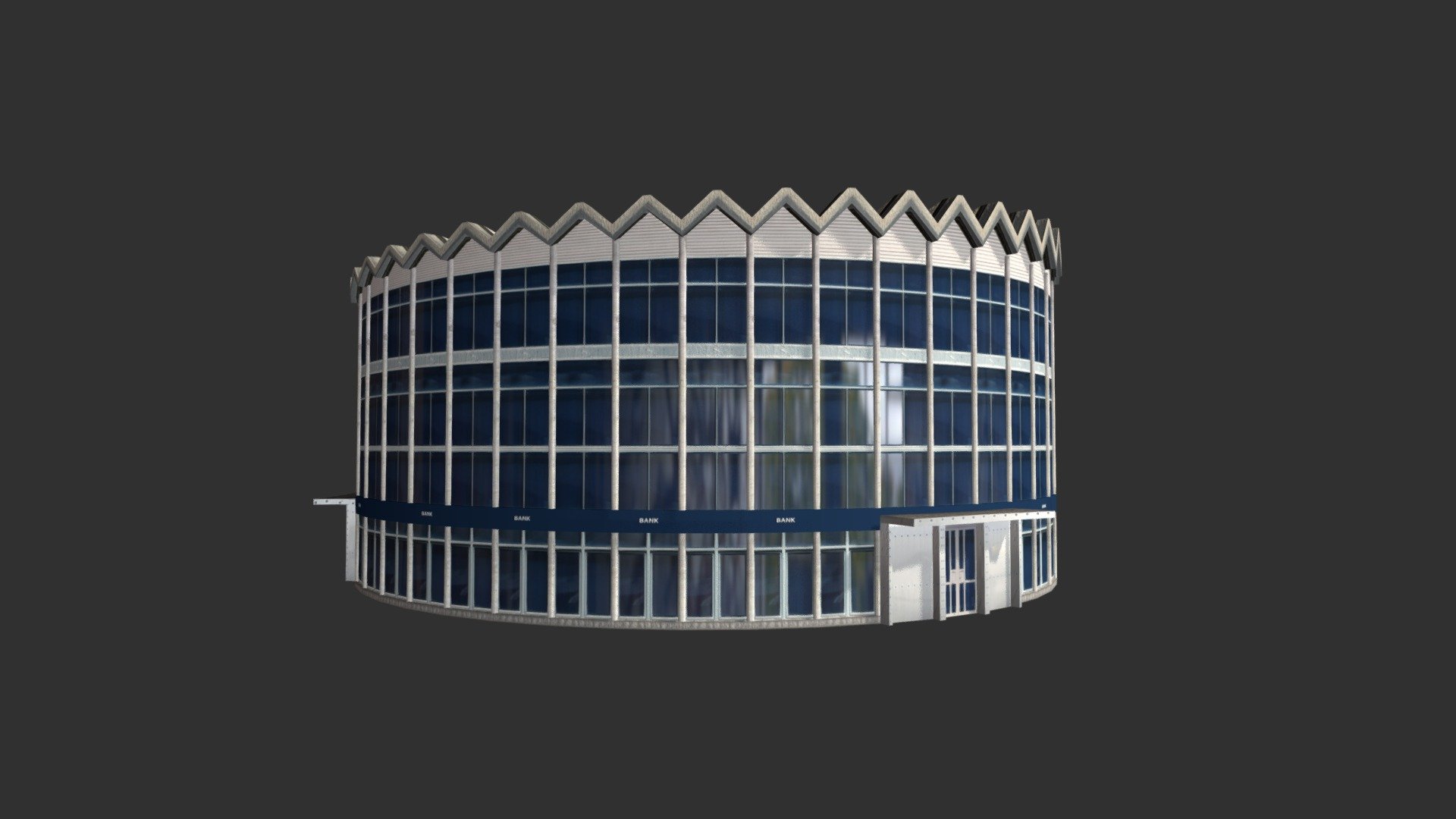 A 3D model of a rotunda building. Exterior only, no interior 3d model