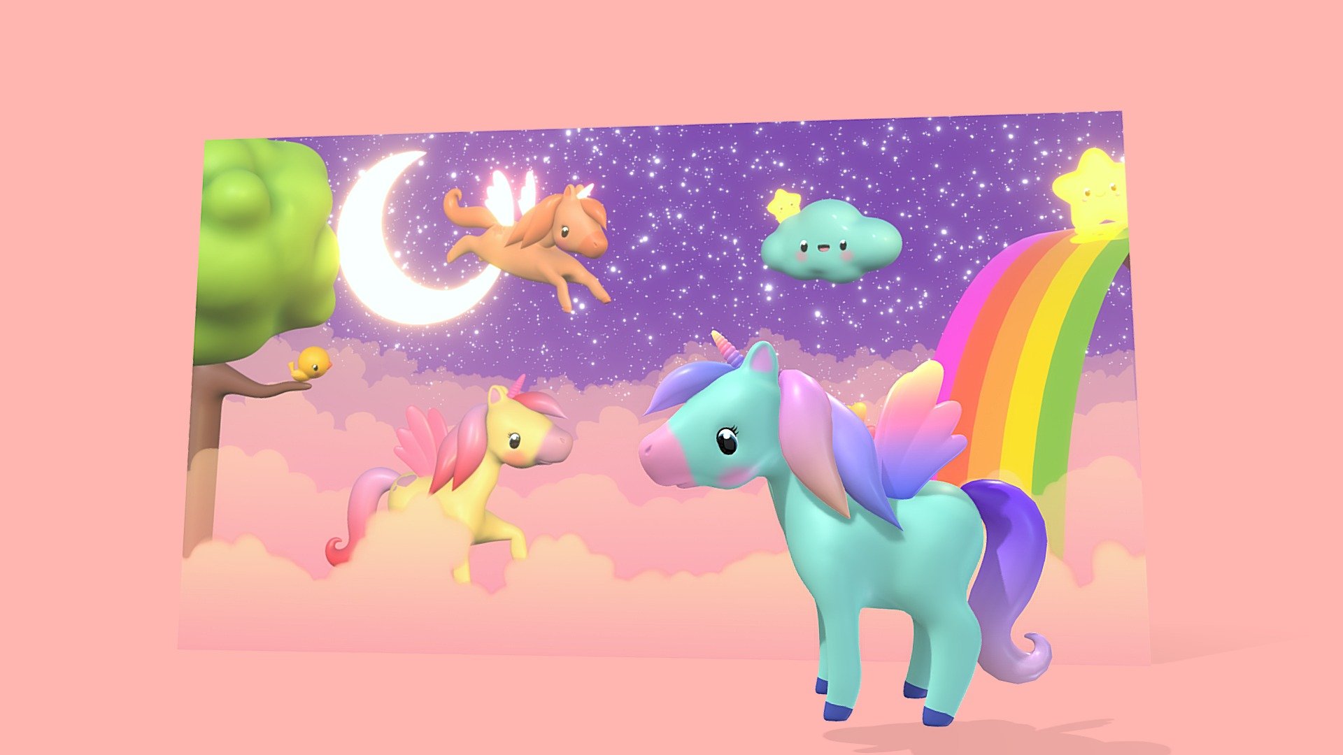 Happy, Bright, and super colorful

This magical unicorn has it all

Fully rigged, and its ready to fly right away 😇😍👼🦄

Just change the textures and colors and you can have as many amazing unicorns/pegasus/ponies as you want 😃

Enjoy!!! - Stylized Toon Unicorn (rigged) - Buy Royalty Free 3D model by ahingel 3d model