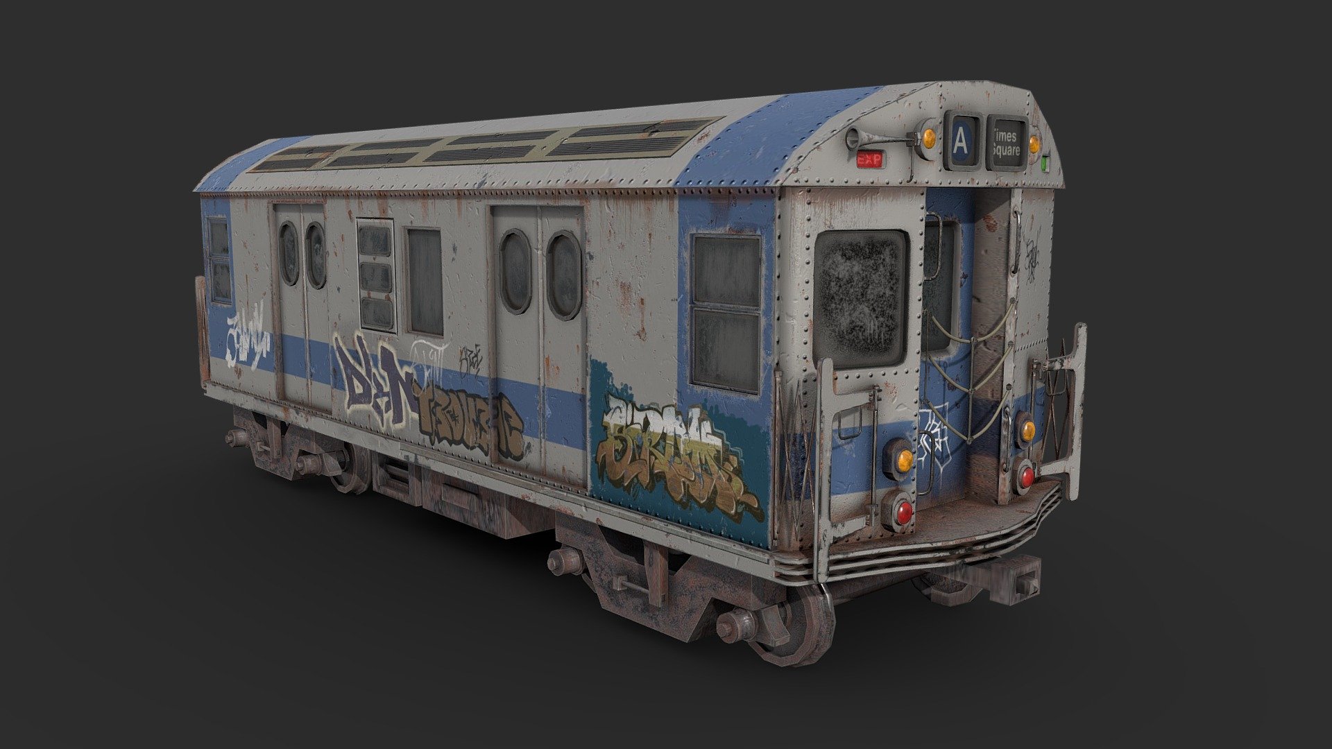 Low poly and photorealistic subway train, perfect for game environments.




File format: FBX, OBJ 

Triangles: 42.552

Textures: 4K, 2K (Albedo, Normal, Metallic, Roughness, AO) 

Real-world scale
 - Subway train - Buy Royalty Free 3D model by Darken (@darken14) 3d model