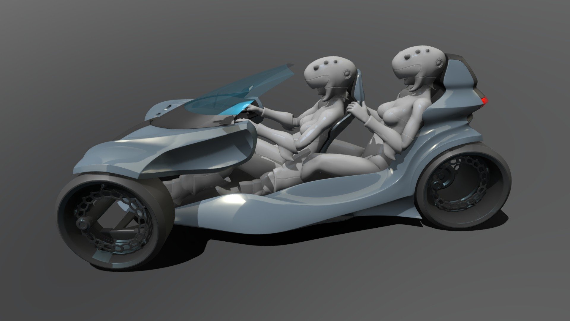 Three Wheels design concept idea - Trident yuxdesign concept car - 3D model by YUX (@yux320) 3d model