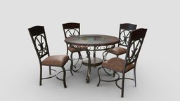 Dining Table and Chair Set prop, furniture, table, dining-table, dining-chair, dining-set, pbr, chair