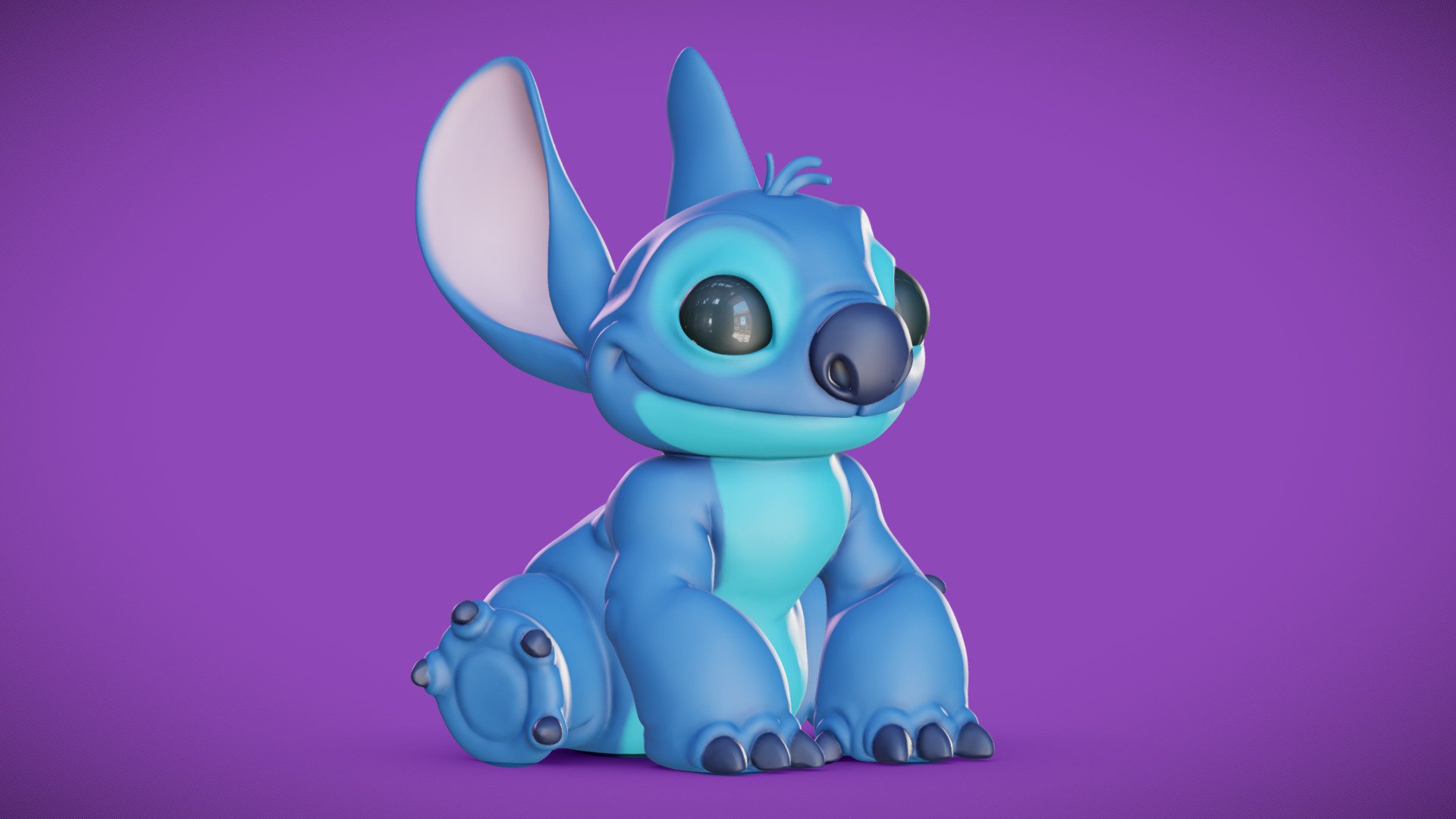 The third free 3d model, Stitch done with Forger app and Blender 3d 3d model