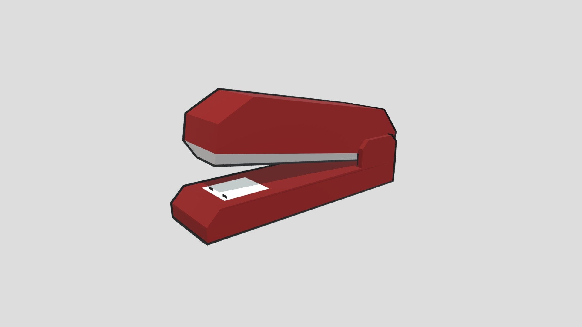 redoing and reposting one of my oldest models here. applying backface culling effect in this cartoon stapler 3d model