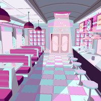 Steven Universe Cafe universe, cafe, coffee, painted, steven, cartoon, low, poly, shop, hand