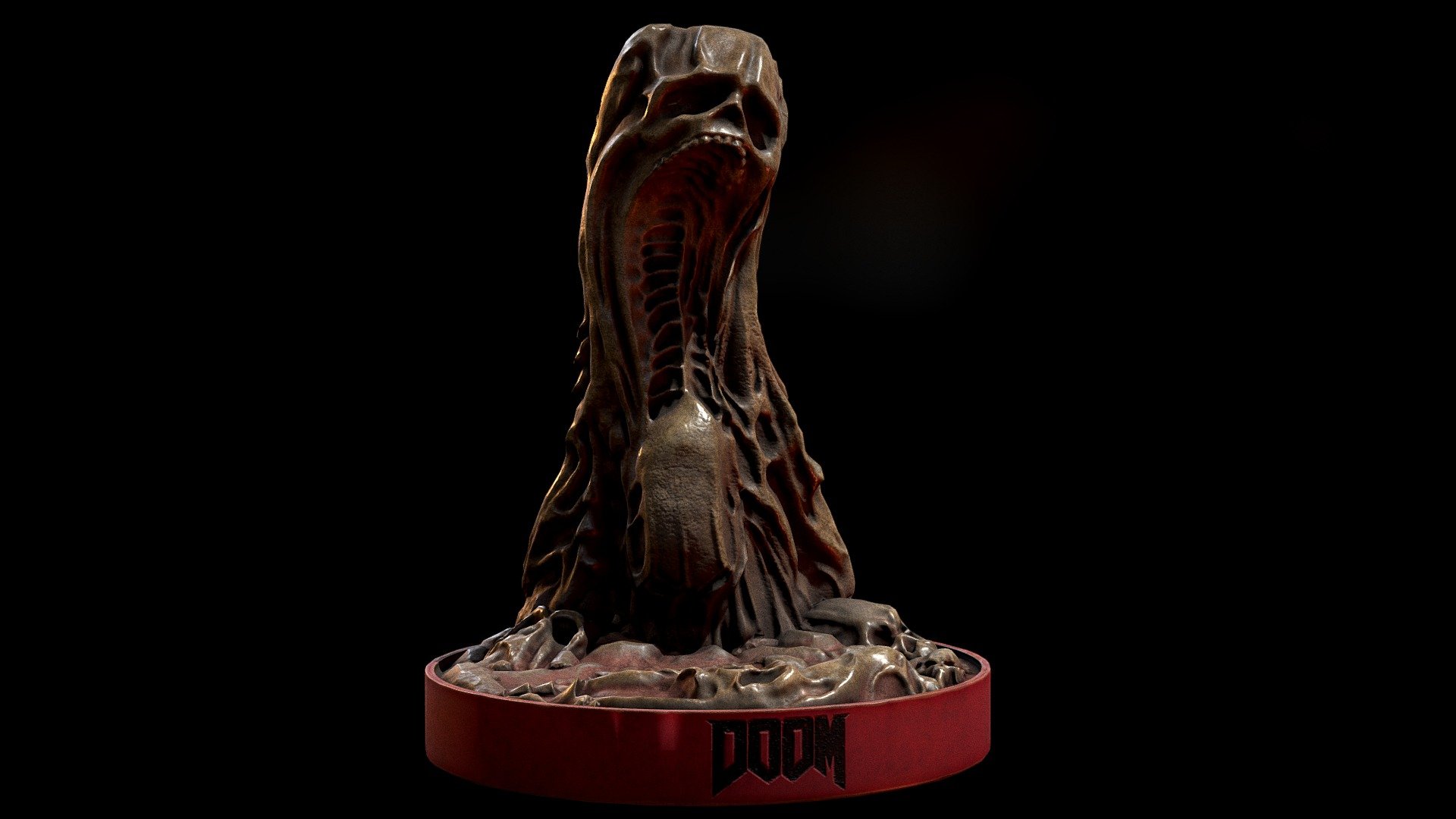 Desk decoration with base so you can place your mobile. Based on the Doom 2 score screen wallpaper. Ready for 3D printing as one fused mesh.
(Preview version is low poly model. Download for HI Res version) - Doom Skull Mobile Holder - Buy Royalty Free 3D model by Franco Ferrari (@franco_ferrari) 3d model