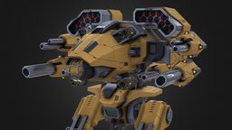 Vulture mech, mecha, pbr, lowpoly, scifi, military, animated, robot, rigged