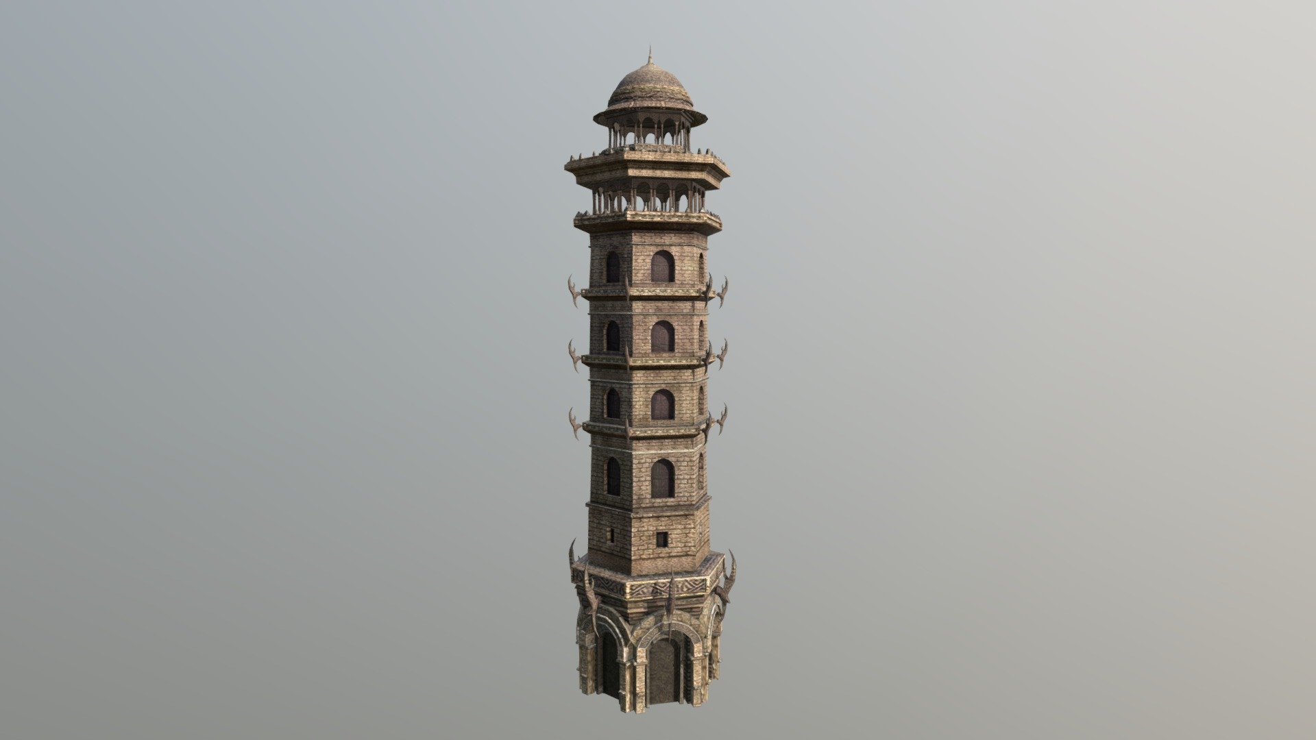 Fantasy Central Asian Style High Tower - Fantasy Central Asian Style High Tower - Buy Royalty Free 3D model by Jason Ruby (@Ante.Kay) 3d model