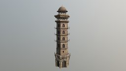 Fantasy Central Asian Style High Tower tower, buildings, asia, asian-architecture, building-design, design, fantasy, asian-style, central-asian, southwest-asian