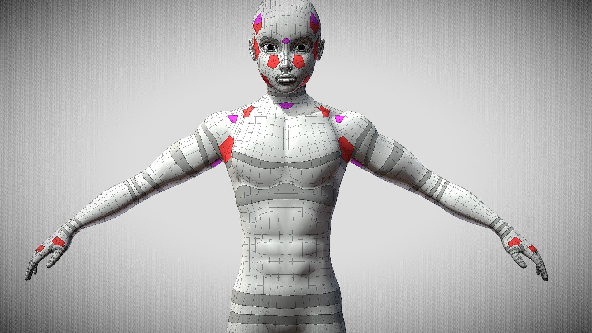 Male Body - Topology.
Grid-based with stars/directions in appropriate places - great for rigging, comfortable to edit/sculpt.

The model contains 3 objects.
Modeled in Blender.

Blend file before modifiers has 8.166 Faces, 16.198 Triangles, 8.133 Vertices.

Video Preview: https://youtu.be/OURtN-INAwE
.
My Gallery: https://edjan3d.wixsite.com/my-site - Male Body - Topology - Buy Royalty Free 3D model by Ed.Jan 3d model