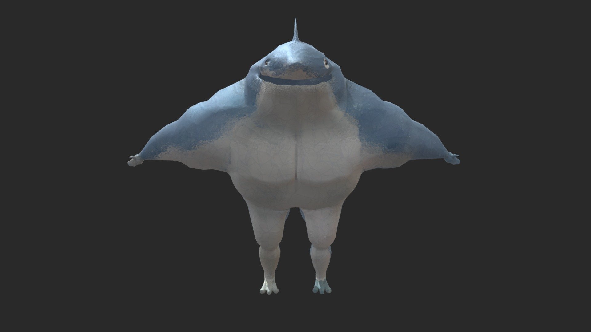 Here I've created a sharkman based on an assignment for 3D Modeling I at Wake Tech's Simulation and Game Development course track 3d model