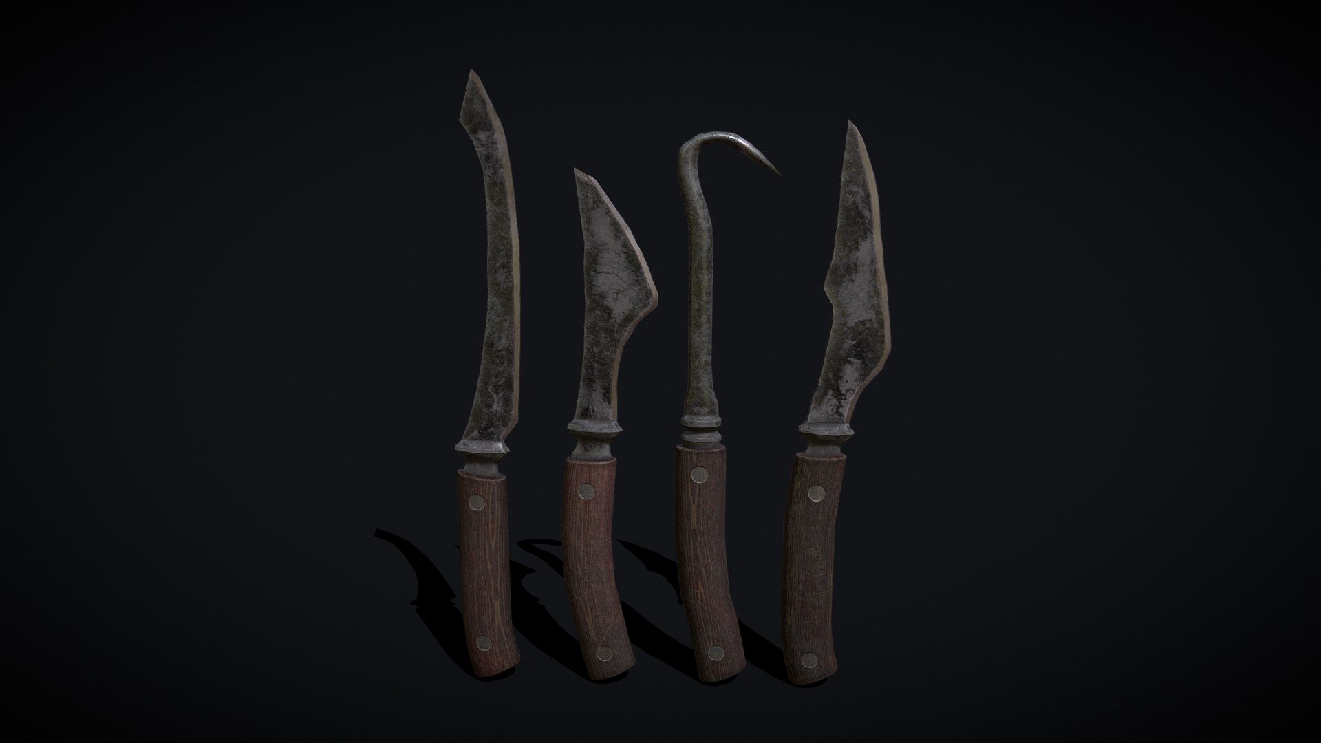 Rustic Medieval Flawed Knives
VR / AR / Low-poly
PBR approved
Geometry Polygon mesh
Polygons 4,204
Vertices 4,142
Textures 4K PNG - Rustic Medieval Flawed Knives - Buy Royalty Free 3D model by GetDeadEntertainment 3d model