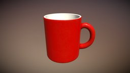 Mug drink, tea, red, mug, simple