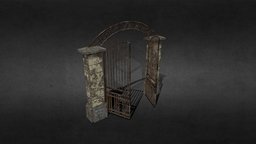 Old Asylum Gate gate, forest, metal, asylum, stone, rock, door