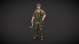 German WWII Soldier soldier, german, wwii, nazi, reich, wermacht, nazi-germany, nazigermany, asset, game, mobile, man, animated, human, war, rigged, nazi-german, nazism, nazi-soldier