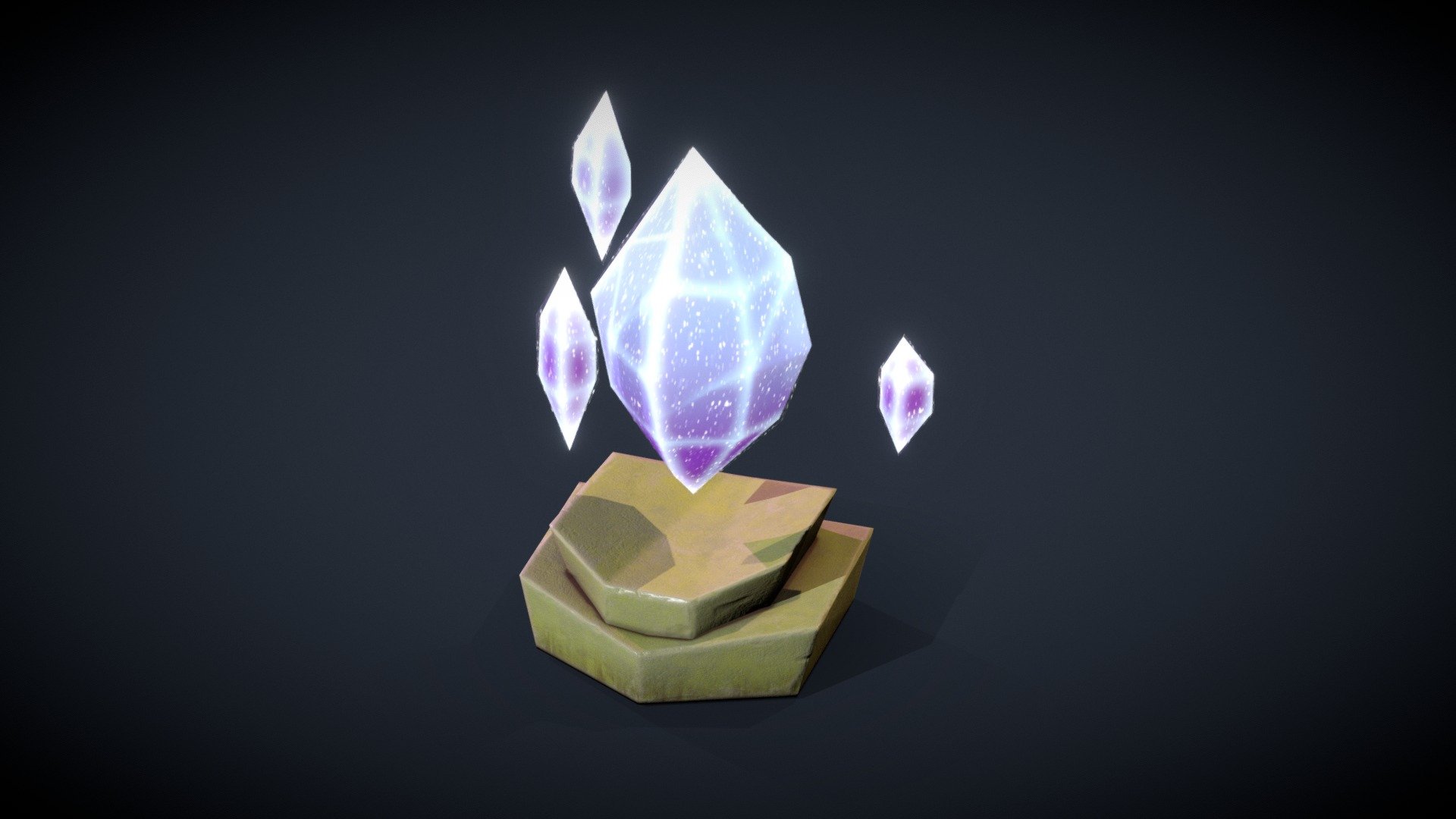 Casual mobile gameready asset of Crystal Tower for tower defence game. Only albedo and normal maps 3d model