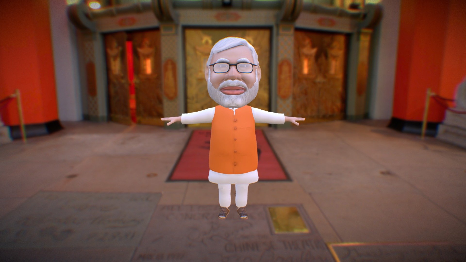 narendra modi cartoonstyle - Narendra Modi - Buy Royalty Free 3D model by starkstefen 3d model