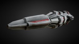 Sci-fi Rocket missile 11 (heavy) missile, explosives, nuclear, transformer, heavy, spacecraft, bomb, ready, aircraft, alien, connection, unity, game, 3d, blender3d, low, poly, military, air, technology, space, spaceship