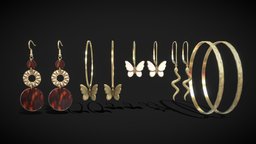 Earrings Pack jewellery, tortoise, cloth, jewel, , jewelry, fashion, earring, rattan, accessories, pack, snake, butterfly, ears, ar, wicker, snakes, accessory, earrings, golden, butterflies, instagram, piercing, hoop, hoops, apparel, piercings, fashion-style, low-poly, lowpoly, gold, y2k, tortoiseshell, gold-earring, instagramfilter, hoop-earrings, earwire, earwires