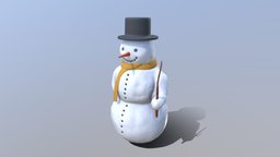 Snowman / Schneemann Low-Poly Version snowman, winter, snow, game-ready, blender-3d, schneemann, vis-all-3d, 3dhaupt, software-service-john-gmbh, low-poly, blender3d