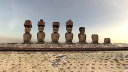 Ahu Nau Nau moai, easter-island, rapa-nui, noai