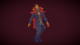 Stylized Human Male Vampire(Outfit) blood, rpg, pose, vampire, mmo, rts, dracula, outfit, moba, handpainted, lowpoly, stylized, fantasy, human