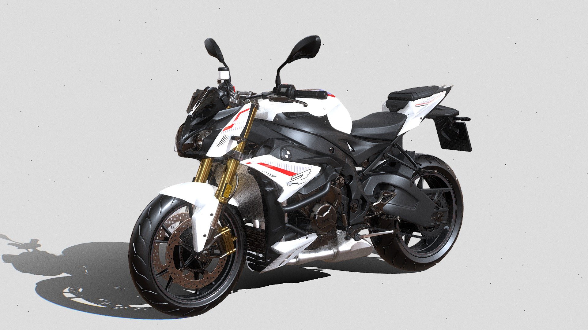 CHECK OUR MORE NODELS
A high quality model of BMW S 1000R Game ready VR/AR Compatible.

Every object has material’s name, you can easily change or apply materials.

Low Poly can be used in VR,Games Etc

Specs: All the textures are in jpg format and UVW wrapped. Model is fully textured with based on real object. All textures and materials are included and mapped in every format. Model does not include any backgrounds or scenes used in preview images. Renders made with Blender in Cycles.

This model is high quality, photo realalistic. The model has a fully textured, detailed design that allows for close-up renders, and was originally modeled and Textured in Blender. Fidelity is optimal up to a 4k render

If you liked my model, please leave some feedback. Thank you!

Hope you like it! Also check out my other models, just click on my user name to see complete gallery 3d model