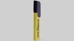 Fluorescent Highlighter Pen Low-poly 3D model office, highlighter, pen, tablet, ink, low-poly-model, lowpolymodel, low-poly-blender, flourescent, low-poly, pbr, lowpoly, low, poly