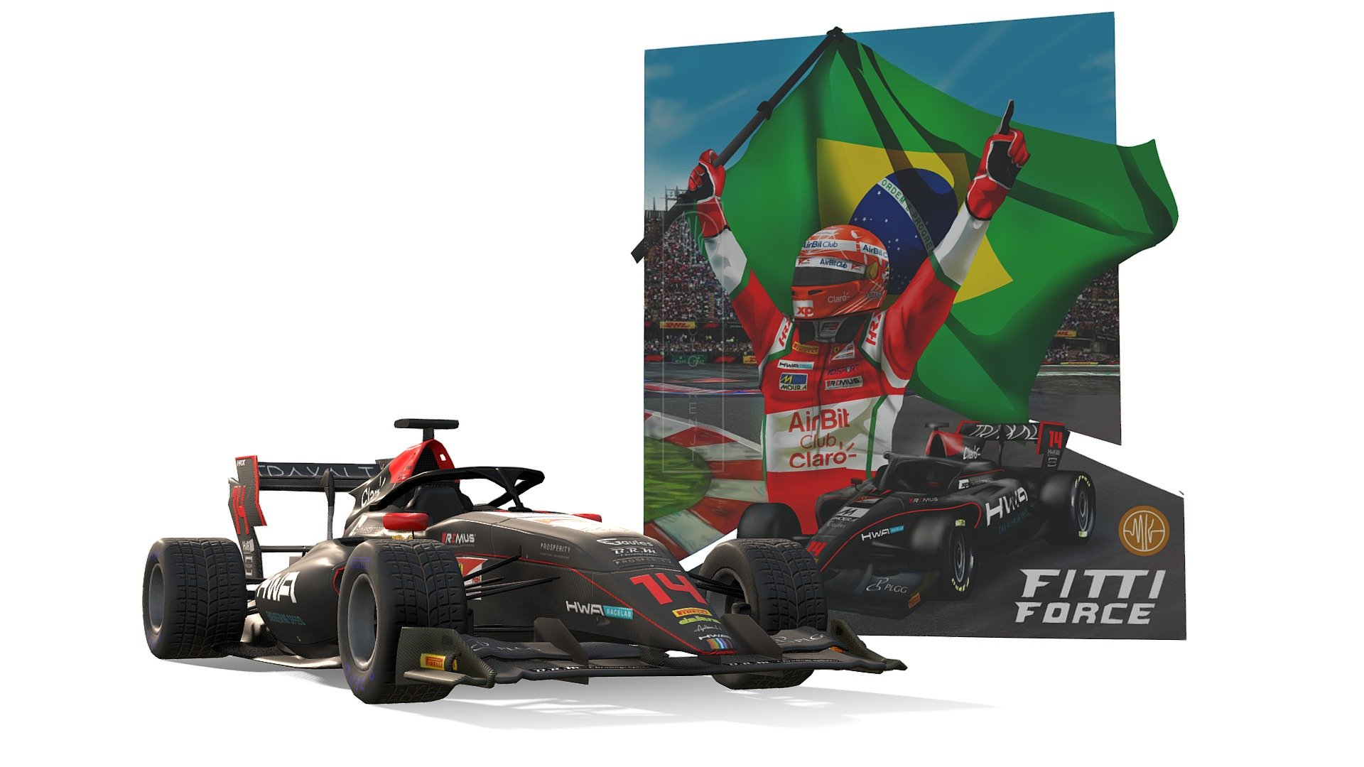 This 3D model is dedicated to Enzo Fittipaldi, Pietro Fittipaldi and #Fittiforce.
I've been following Enzo's career for a short time, but it didn't take long to become another fan. 

Good luck Enzo, on this journey, there are still many achievements ahead!! 

Obrigado por carregar nossa bandeira! - FIA F3 Car 2020 - Enzo Fittpaldi - HWA RACELAB - 3D model by Kenji Marcio (@kenjimarcio) 3d model