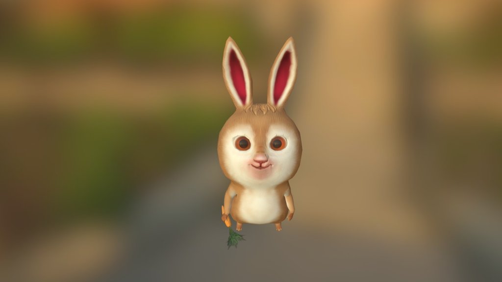lowpoly model for AR. total 5036 tris (2550 polys) - Rabbitidle - 3D model by MasterXL64 3d model