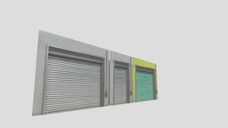 rolling shutter door shop front 4k pbr textures