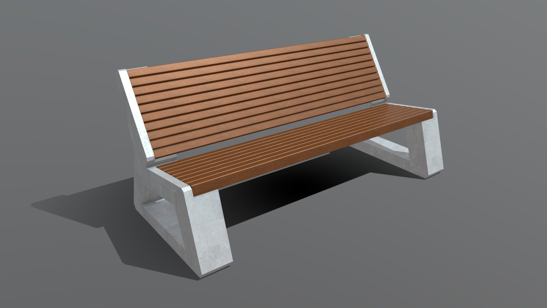 Park bench-a bench for recreation (reinforced concrete, vandal-proof) with wooden slatted flooring 3d model