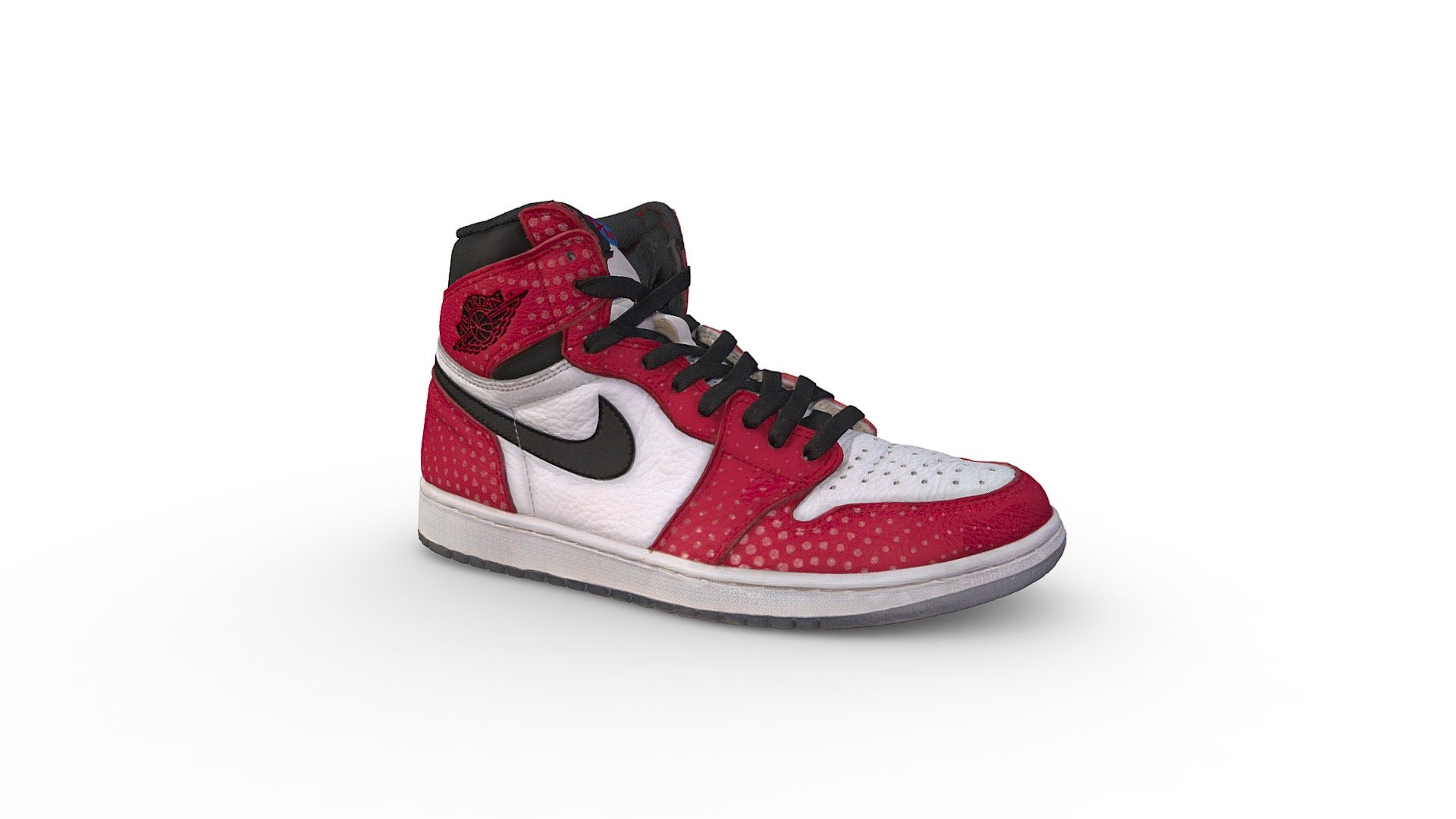 3D Scan of Jordan 1 Retro High Spider-Man Origin Story

If Spider-Man was a sneaker head, he probably would be rocking the Jordan 1 Retro High Spider-Man Origin Story. This AJ1 comes with a white upper plus red accents, black Nike “Swoosh”, white midsole, and translucent sole. These sneakers released in December 2018 and retailed for $160 3d model