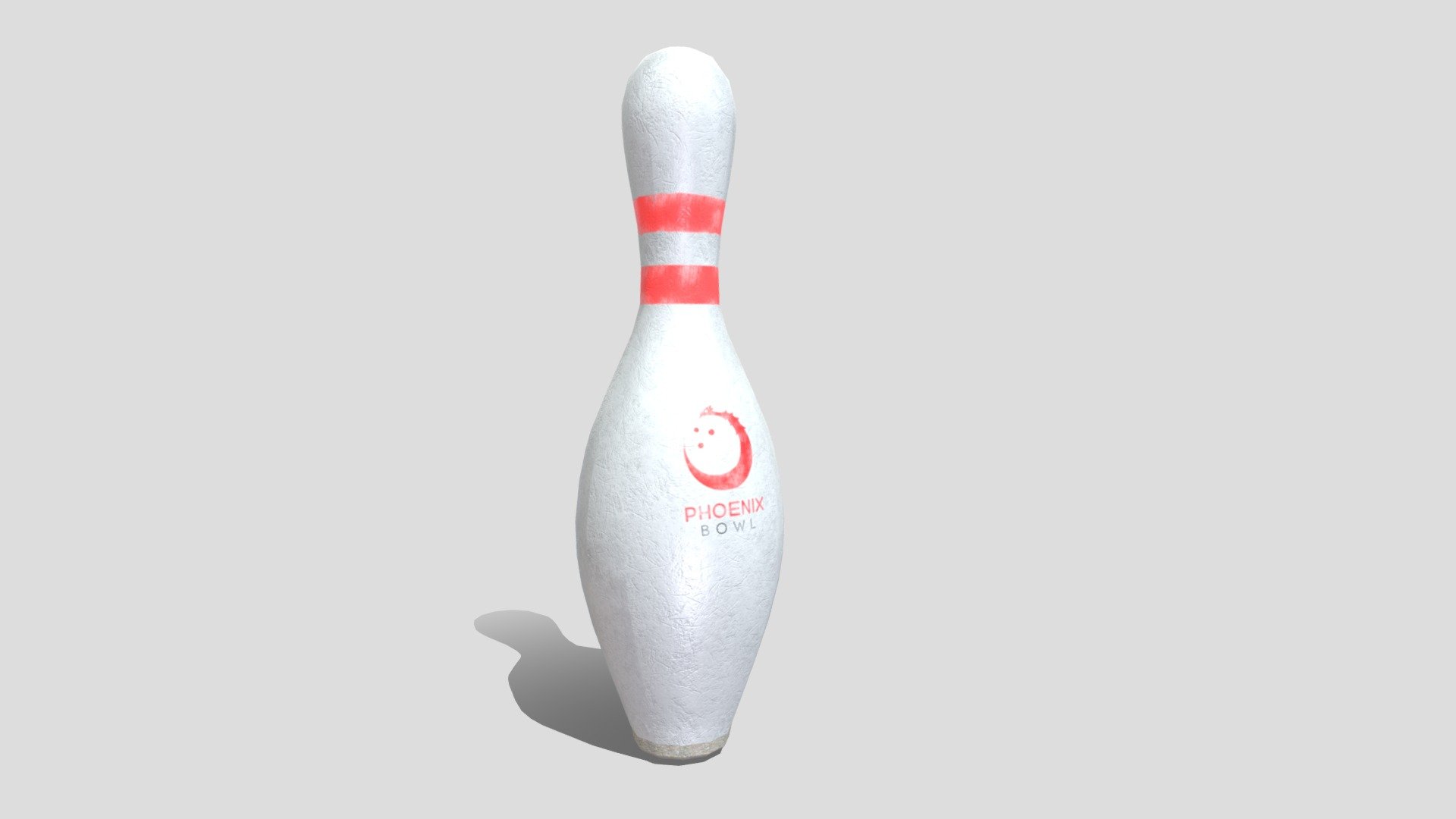 A game ready bowling pin thats seen a few games throughout its life. Includes textured base; perfect for being a physics object 3d model