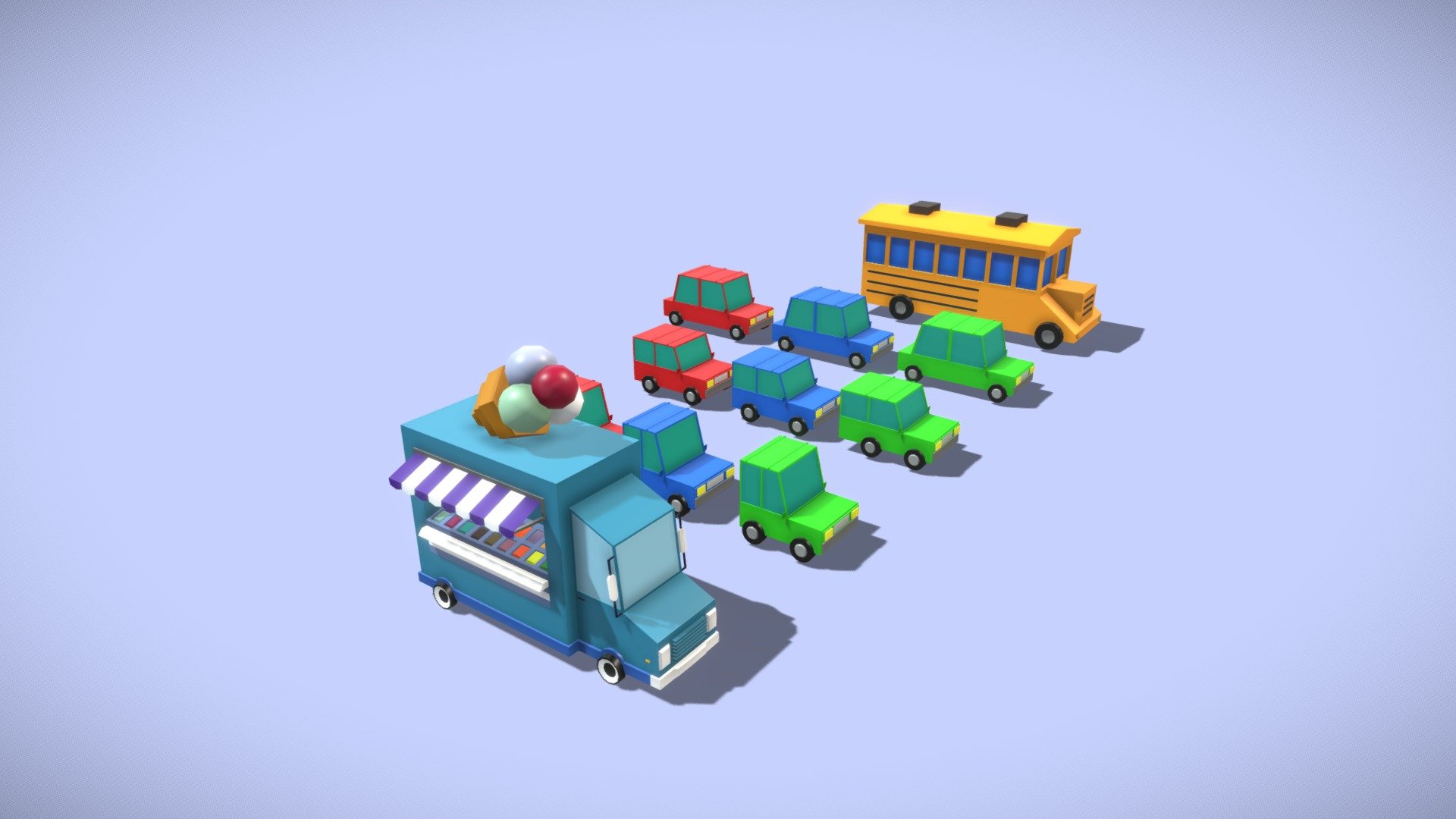 Lowpoly vehicles - 3D model by Sdeto 3d model