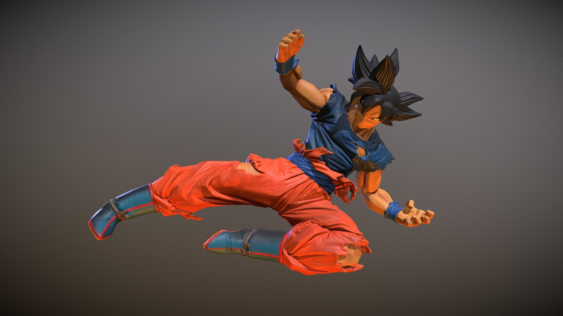 Goku 01 HD Low Res - 3D Scanned using a custom-built 3D scanner - Goku 01 HD Low Res - 3D Scan - Buy Royalty Free 3D model by 3DScanX 3d model