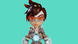 Mini Tracer Overwatch overwatch, chibi-character, stylizedcharacter, game, styliezed