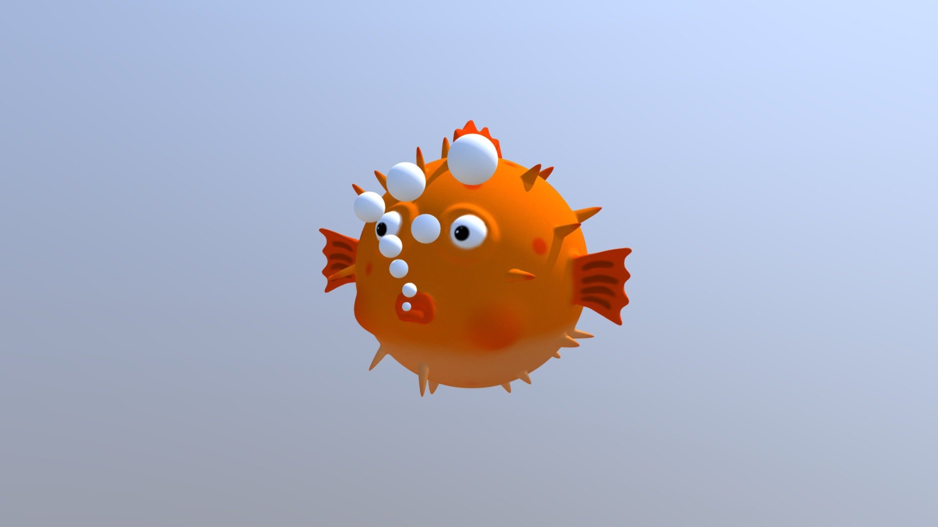 First upload to test Sketchfab - Cartoon Blowfish - 3D model by ColiN00B 3d model