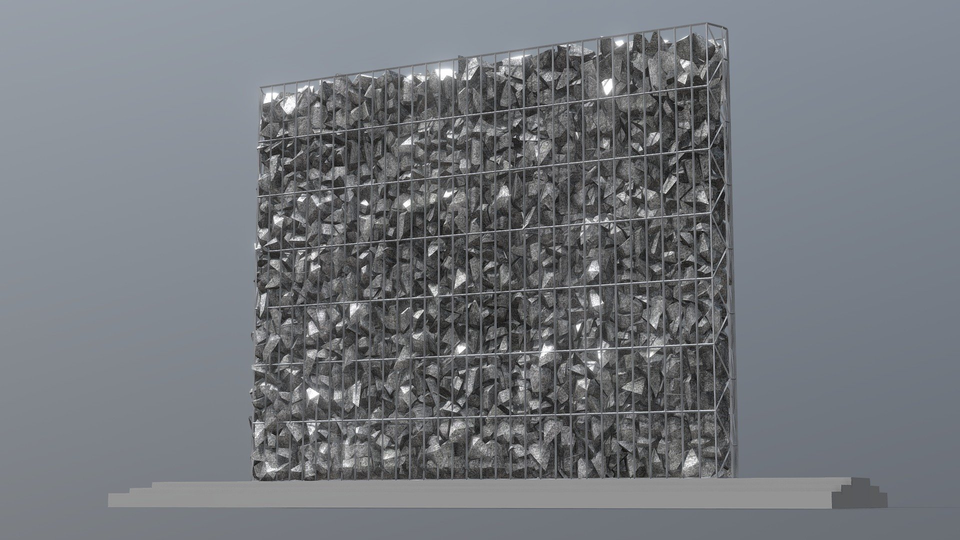 Noise Protection Walls (WIP-3) Stone Grid 5m - Noise Protection Walls (WIP-3) Gabions 5m - Buy Royalty Free 3D model by VIS-All-3D (@VIS-All) 3d model